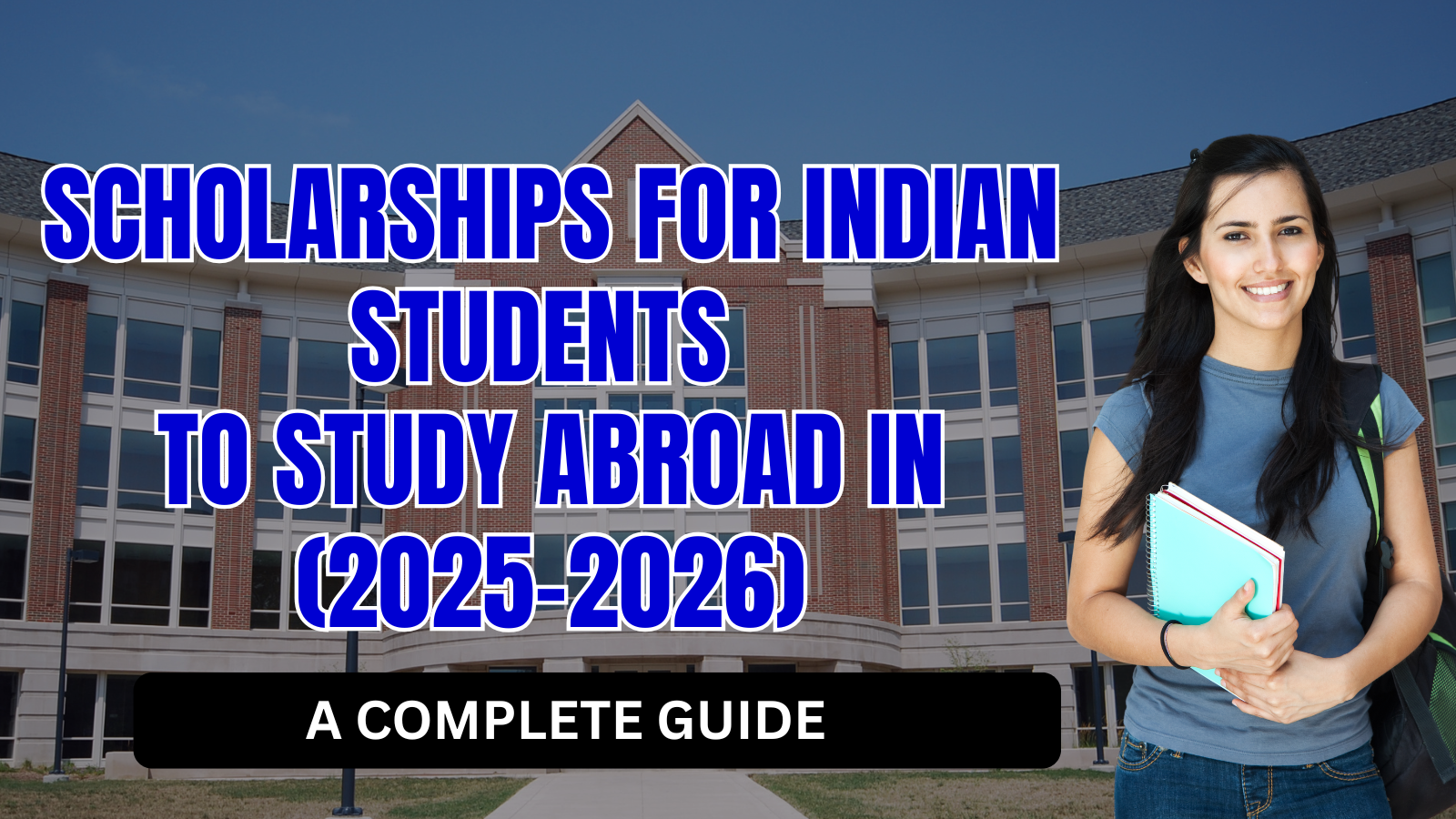 A student is smiling and holding books in her hand