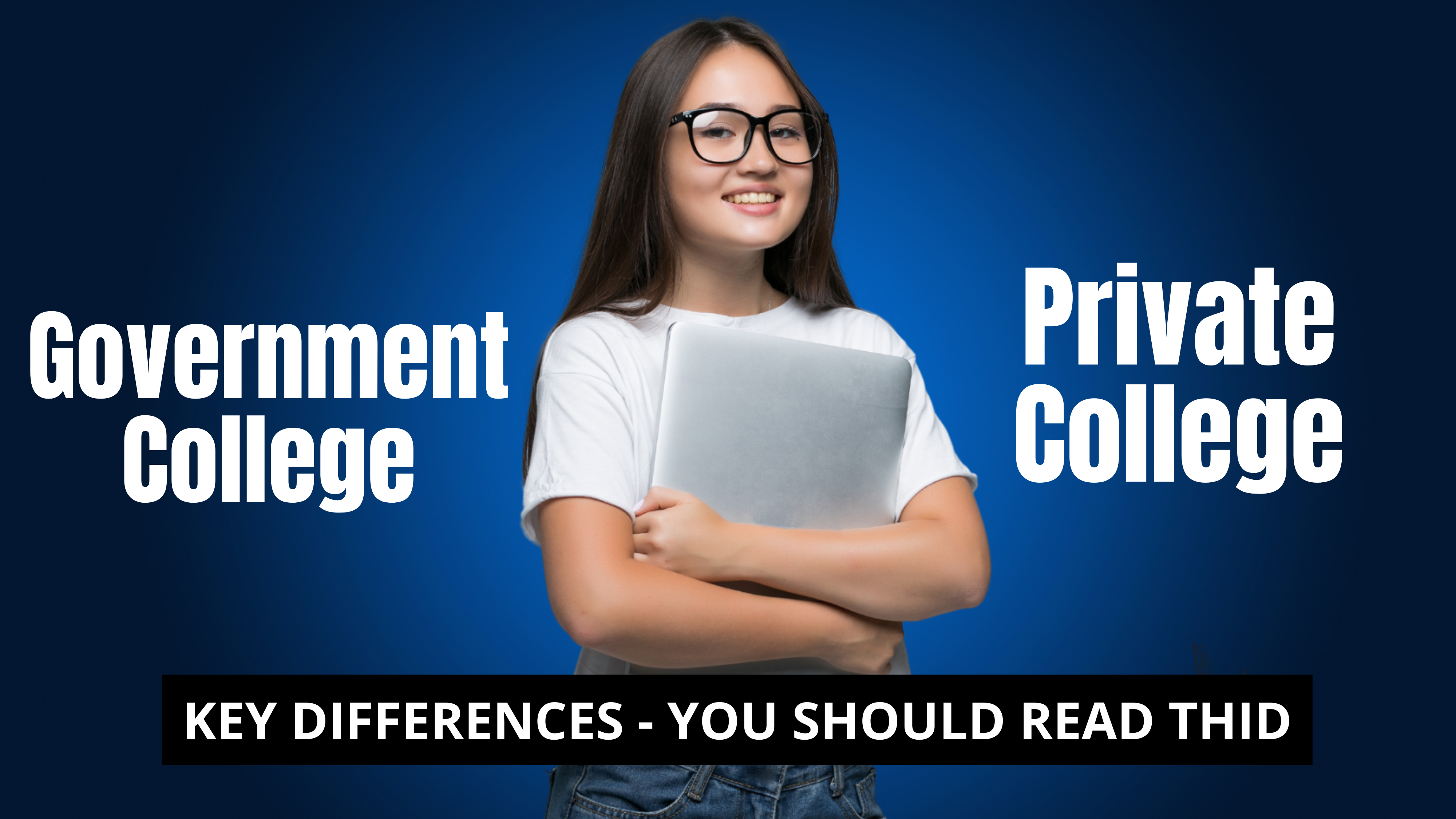 A girl smiling and holding laptop in her hands